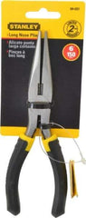 Stanley - 7" OAL, Cutting Pliers - 2-15/64" Jaw Length x 13/16" Jaw Width, Long Nose Head, Molded Plastic Handle - Apex Tool & Supply