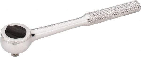 Stanley - 3/8" Drive Round Head Ratchet - Chrome Finish, 7-7/8" OAL - Apex Tool & Supply