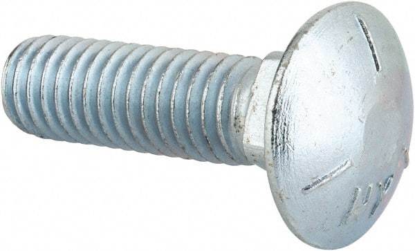 Value Collection - 7/16-14 UNC 1-1/2" Length Under Head, Standard Square Neck, Carriage Bolt - Grade 5 Steel, Zinc-Plated Finish - Apex Tool & Supply