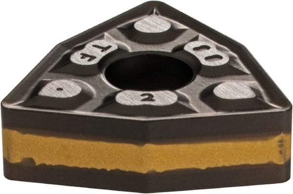 Iscar - WNMG432 TF Grade IC8150 Carbide Turning Insert - TiCN/Al2O3/TiCN/TiN Finish, 80° Trigon, 1/2" Inscr Circle, 3/16" Thick, 1/32" Corner Radius - Apex Tool & Supply