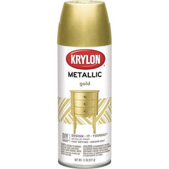 Krylon - Gold, Metallic, Aerosol Spray Paint - 15 to 20 Sq Ft per Can, 12 oz Container - Apex Tool & Supply