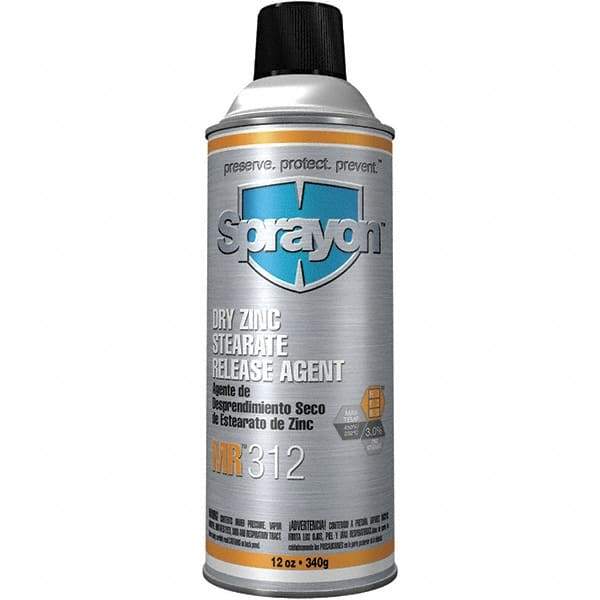 Sprayon - 16 Ounce Aerosol Can, White, General Purpose Mold Release - Zinc Stearate Composition - Apex Tool & Supply