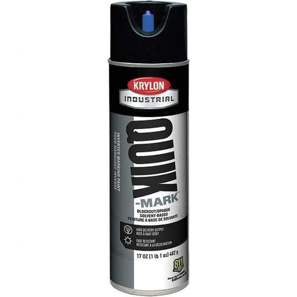 Krylon - 20 fl oz Black Marking Paint - 664' Coverage at 1" Wide, Solvent-Based Formula, 430 gL VOC - Apex Tool & Supply