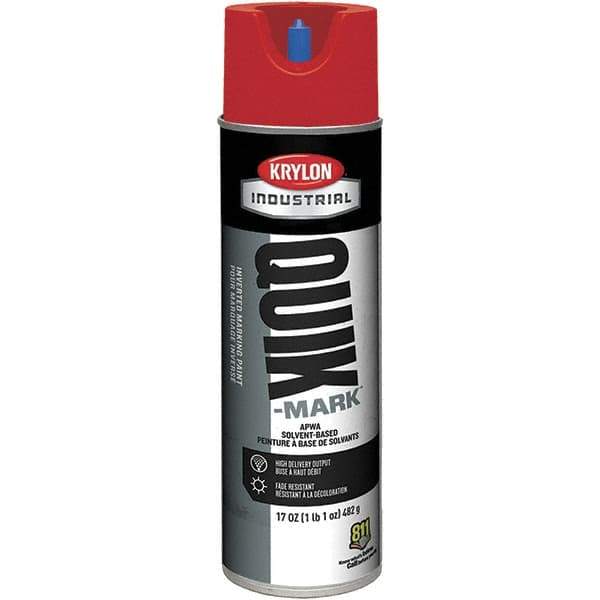Krylon - 20 fl oz Red Marking Paint - 50 to 60 Sq Ft Coverage, Solvent-Based Formula - Apex Tool & Supply