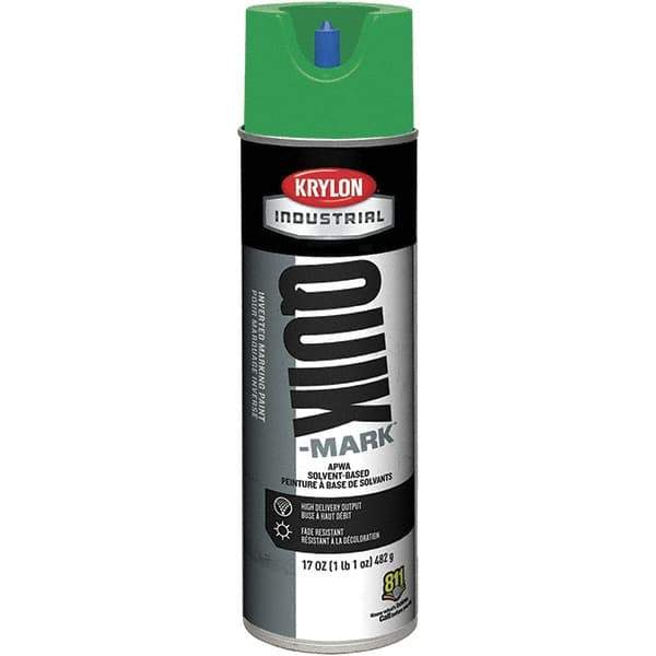 Krylon - 20 fl oz Green Marking Paint - 50 to 60 Sq Ft Coverage, Solvent-Based Formula - Apex Tool & Supply