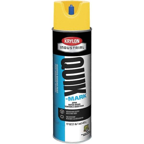 Krylon - 20 fl oz Yellow Marking Paint - 50 to 60 Sq Ft Coverage, Water-Based Formula - Apex Tool & Supply