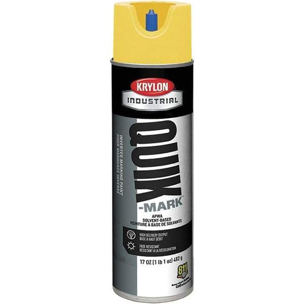 Krylon - 20 fl oz Yellow Marking Paint - 50 to 60 Sq Ft Coverage, Solvent-Based Formula - Apex Tool & Supply