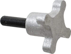Gibraltar - 1/2-13 Lobed Shoulder Flat Tip Grade C-12L14 Steel Thumb Screw - 3-1/4" OAL, 2-1/2" Head Diam x 1-1/2" Head Height, Black Oxide Finish - Apex Tool & Supply
