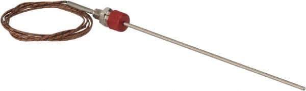 Thermo Electric - 0 to 1600°F, J Pipe Fitting, Thermocouple Probe - 6 Ft. Cable Length, Stripped Ends, 9 Sec Response Time - Apex Tool & Supply