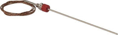 Thermo Electric - 0 to 1600°F, J Pipe Fitting, Thermocouple Probe - 6 Ft. Cable Length, Stripped Ends, 9 Sec Response Time - Apex Tool & Supply