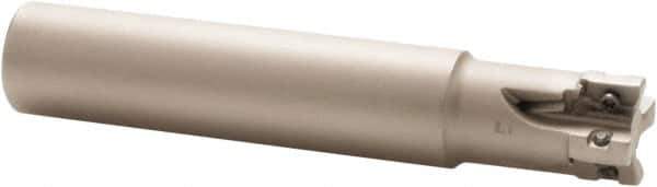 Iscar - 5/8" Cut Diam, 0.303" Max Depth of Cut, 5/8" Shank Diam, 3-1/2" OAL, Indexable Square Shoulder End Mill - HP AN.. 0702.. Inserts, Cylindrical Shank, 90° Lead Angle, Through Coolant, Series Heliplus - Apex Tool & Supply