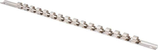 Proto - 16 Piece Capacity Socket Clip Rail - 3/8" Drive, Plain - Apex Tool & Supply