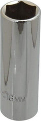 Proto - 3/8" Drive, Deep Hand Socket - 6 Points, 2-3/4" OAL, Chrome Finish - Apex Tool & Supply