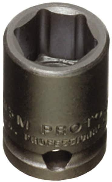 Proto - 3/8" Drive 23mm Standard Impact Socket - 6 Points, 1-3/32" OAL - Apex Tool & Supply