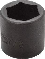 Proto - 3/8" Drive 7/8" Standard Impact Socket - 6 Points, 1-7/32" OAL - Apex Tool & Supply