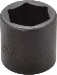 Proto - 3/8" Drive 7/8" Standard Impact Socket - 6 Points, 1-7/32" OAL - Apex Tool & Supply