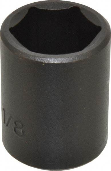 Proto - 1/2" Drive 1-1/8" Standard Impact Socket - 6 Points, 2" OAL - Apex Tool & Supply