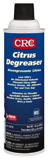 CRC - 16 oz Can Cleaner/Degreaser - Liquid, Petroleum Distillate, Citrus - Apex Tool & Supply