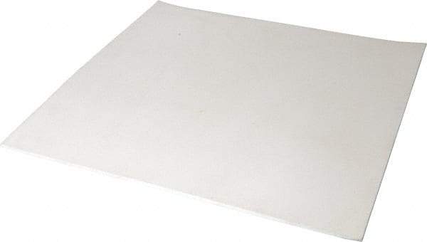 Made in USA - 12" Long, 12" Wide, 1/8" Thick, Silicone Rubber Foam Sheet - 45 to 55 Durometer, White, -20 to 500°F, 640 psi Tensile Strength, Plain Backing, Stock Length - Apex Tool & Supply