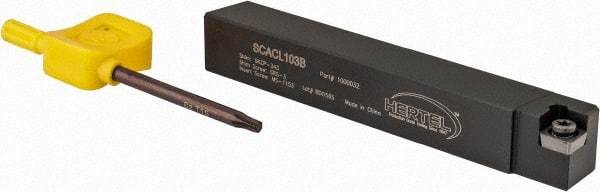 Hertel - SCAC, Left Hand Cut, 10° Lead Angle, 5/8" Shank Height x 5/8" Shank Width, Neutral Rake Indexable Turning Toolholder - 4-1/2" OAL, CC..32.5. Insert Compatibility, Series Screw-Type - Apex Tool & Supply