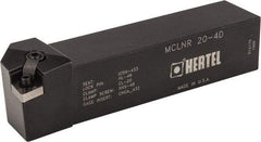 Hertel - MCLN, Right Hand Cut, 5° Lead Angle, 1-1/4" Shank Height x 1-1/4" Shank Width, Negative Rake Indexable Turning Toolholder - 6" OAL, CN..43. Insert Compatibility, Series Multi-Option - Apex Tool & Supply