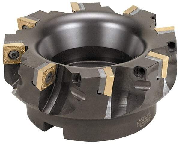 Kennametal - 3 Inserts, 2" Cut Diam, 3/4" Arbor Diam, 0.361" Max Depth of Cut, Indexable Square-Shoulder Face Mill - 0/90° Lead Angle, 1-3/4" High, SD.T 43.. Insert Compatibility, Series KSSM - Apex Tool & Supply
