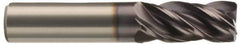 Kennametal - 1/2", 3 Flute, Single End, Solid Carbide, 0.03" Corner Radius End Mill - 5" OAL, 37° Helix, Right Hand Flute, 2-1/2" LOC, Right Hand Cut - Apex Tool & Supply
