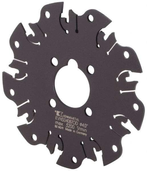 Kennametal - Arbor Hole Connection, 1-1/16" Depth of Cut, 4" Cutter Diam, Indexable Slotting Cutter - Apex Tool & Supply