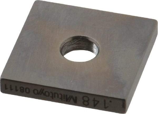 Mitutoyo - 0.148" Square Steel Gage Block - Accuracy Grade 0, Includes Certificate of Inspection - Apex Tool & Supply