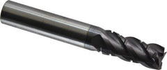 ProMax - 3/8" Diam, 7/8" LOC, 4 Flute Solid Carbide Roughing & Finishing Square End Mill - AlTiN Finish, 2-1/2" OAL, 3/8" Shank Diam, Weldon Shank, 40° Helix, Centercutting, Regular Length - Apex Tool & Supply