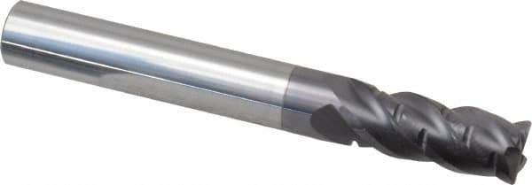 ProMax - 5/16" Diam, 3/4" LOC, 4 Flute Solid Carbide Roughing & Finishing Corner Radius End Mill - AlTiN Finish, 2-1/2" OAL, 5/16" Shank Diam, Straight Shank, 40° Helix, Centercutting, Regular Length - Apex Tool & Supply