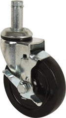 Value Collection - 5" Diam x 1-1/4" Wide x 6-15/32" OAH Stem Mount Swivel Caster with Brake - Apex Tool & Supply