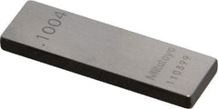 Mitutoyo - 0.1004" Rectangular Steel Gage Block - Accuracy Grade 0, Includes Certificate of Inspection - Apex Tool & Supply