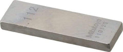 Mitutoyo - 0.112" Rectangular Steel Gage Block - Accuracy Grade 0, Includes Certificate of Inspection - Apex Tool & Supply