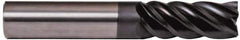 Accupro - 1", 2" LOC, 1" Shank Diam, 4" OAL, 5 Flute, Solid Carbide Square End Mill - Single End, nACRo Finish, Spiral Flute, Variable° Helix, Centercutting, Right Hand Cut, Right Hand Flute - Apex Tool & Supply