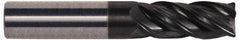 Accupro - 12mm, 4 Flute, Single End, Solid Carbide, Corner Chamfer End Mill - 75mm OAL, Right Hand Flute, 32mm LOC, Right Hand Cut - Apex Tool & Supply