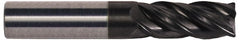 Accupro - 5mm Diam 4 Flute Solid Carbide 0.0098" Chamfer Width Corner Chamfer End Mill - Apex Tool & Supply