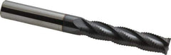 Accupro - 7/16" Diam, Fine Pitch, 2" LOC, 4 Flute Solid Carbide Roughing Square End Mill - AlTiN Finish, 4" OAL, 7/16" Shank Diam, Single End, Centercutting, 30° Helix - Apex Tool & Supply