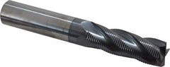 Accupro - 3/4" Diam, Fine Pitch, 2-1/4" LOC, 4 Flute Solid Carbide Roughing Square End Mill - AlTiN Finish, 5" OAL, 3/4" Shank Diam, Single End, Centercutting, 30° Helix - Apex Tool & Supply