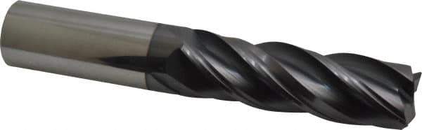 Accupro - 1", 4 Flute, Single End, Solid Carbide, Corner Chamfer End Mill - 6" OAL, Right Hand Flute, 3-1/4" LOC, Right Hand Cut - Apex Tool & Supply