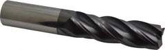 Accupro - 1", 4 Flute, Single End, Solid Carbide, Corner Chamfer End Mill - 6" OAL, Right Hand Flute, 3-1/4" LOC, Right Hand Cut - Apex Tool & Supply