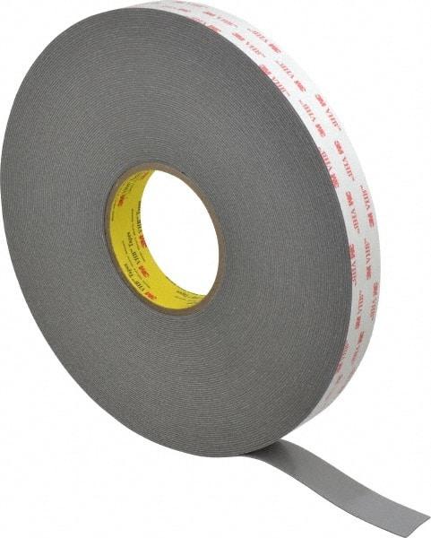 3M - 1" x 36 Yd Acrylic Adhesive Double Sided Tape - 45 mil Thick, Gray, Acrylic Foam Liner, Continuous Roll, Series 4941 - Apex Tool & Supply