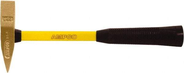 Ampco - 1-1/2 Lb Head Scaling Hammer - 14" Long, 1-1/8" Face Diam, Fiberglass Handle - Apex Tool & Supply