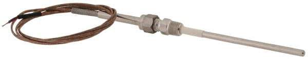 Thermo Electric - 0 to 750°F, T Pipe Fitting, Thermocouple Probe - 6 Ft. Cable Length, Stripped Ends, 9 Sec Response Time - Apex Tool & Supply