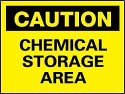 NMC - "Caution - Chemical Storage Area", 7" Long x 10" Wide, Rigid Plastic Safety Sign - Rectangle, 0.05" Thick, Use for Hazardous Materials - Apex Tool & Supply