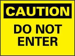 NMC - "Caution - Do Not Enter", 10" Long x 14" Wide, Rigid Plastic Safety Sign - Rectangle, 0.05" Thick, Use for Security & Admittance - Apex Tool & Supply