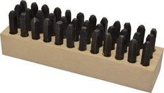 Made in USA - 36 Piece, 3/32" Character Steel Stamp Set - Letters & Figures, Heavy Duty - Apex Tool & Supply