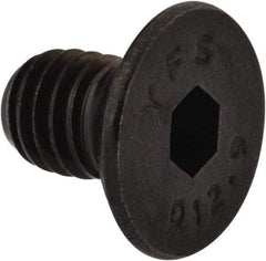 Value Collection - M5x0.80 Metric Coarse Hex Socket Drive, 90° Flat Screw - Grade 12.9 Alloy Steel, Black Oxide Finish, Fully Threaded, 8mm OAL - Apex Tool & Supply