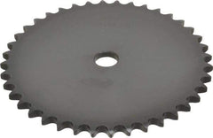 Browning - 40 Teeth, 1/2" Chain Pitch, Chain Size 40, "A" Plate Roller Chain Sprocket - 5/8" Bore Diam, 6.373" Pitch Diam, 6.65" Outside Diam - Apex Tool & Supply