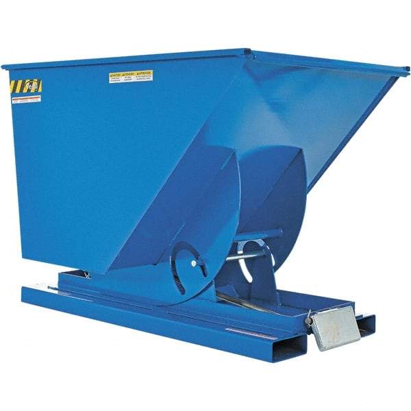 Vestil - 2,000 Lb Load Capacity, 1 Cu Yd, Steel Self-Dumping Hopper - 41-11/16" Wide x 61-1/8" Long x 42-11/16" High, Blue - Apex Tool & Supply